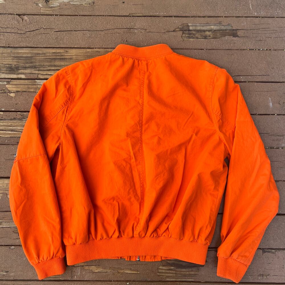 New Look Bright Orange Bomber Womens Jacket Size L Lightweight Zip Up - Picture 4 of 6
